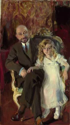 Porträt von Carlos Urcola Ibarra mit seiner Tochter Eulalia